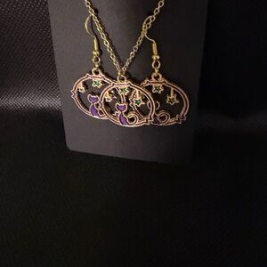 Chic Gold and Purple Star Earrings